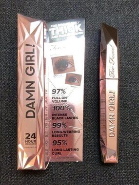 TOO FACED Damn Girl 24 Hour Volumizing Mascara – Black – Full Size .43 oz